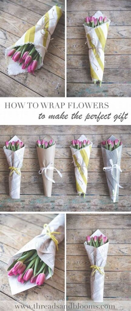 Upcycled Flower Wrapping Techniques