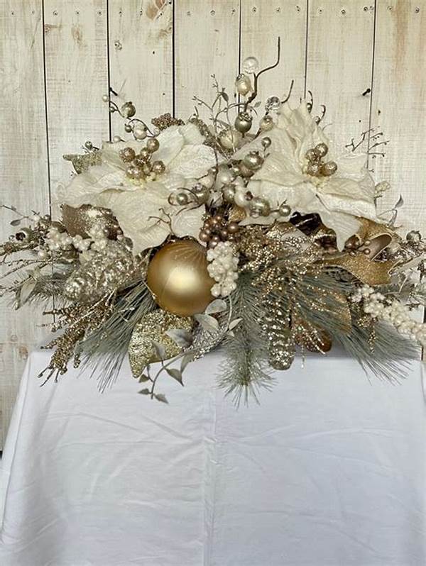 White And Gold Christmas Floral Decorations
